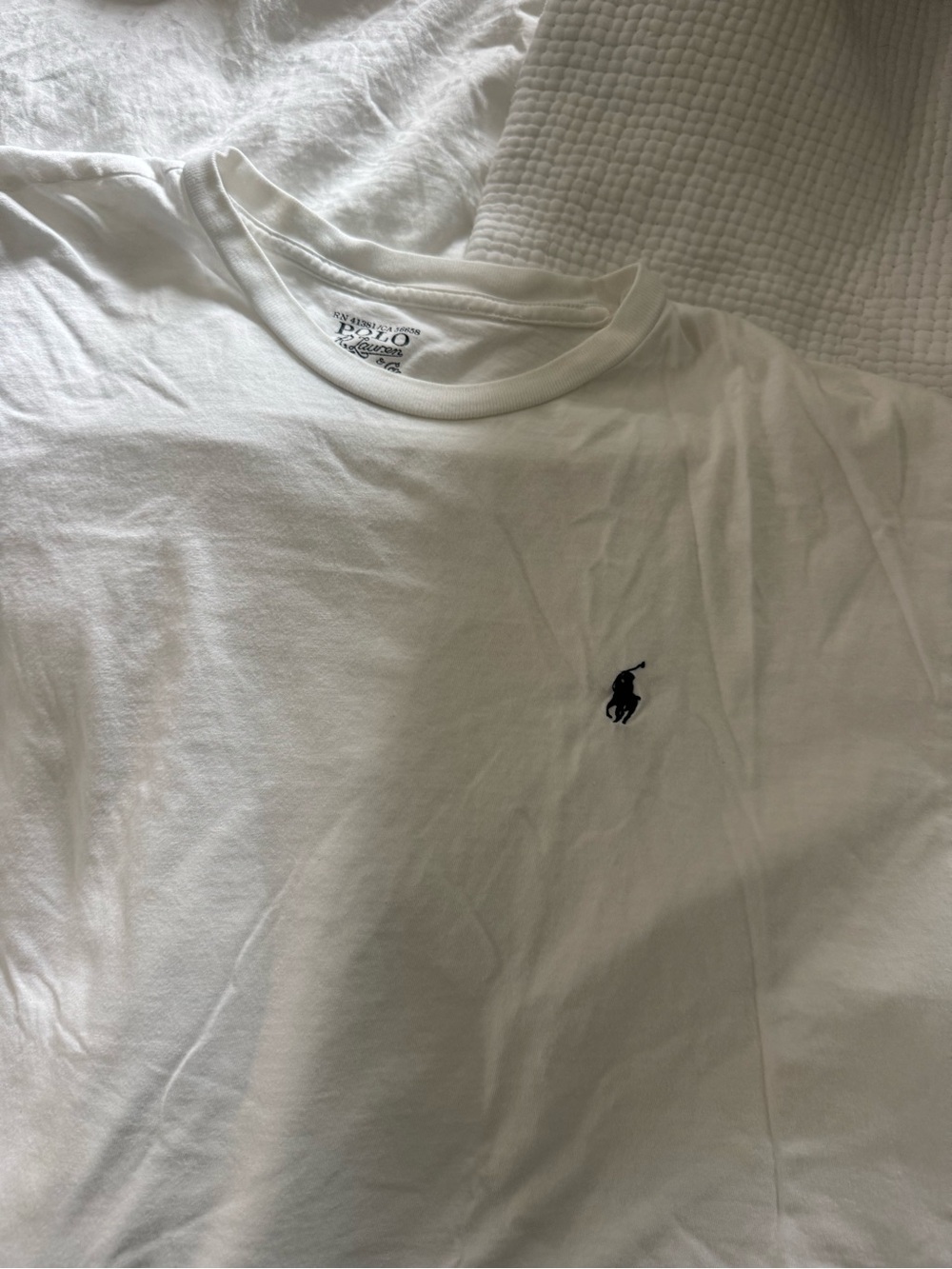 Polo by Ralph Lauren White Crewneck Tee with Black Pony Logo